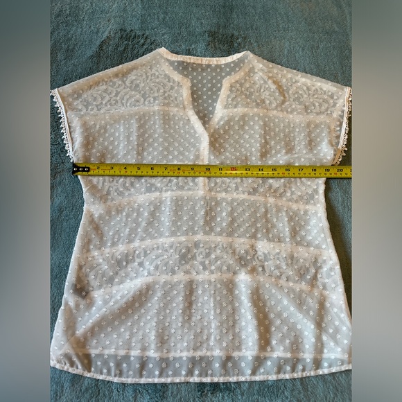 The Limited White Swiss Dot Lace Top Cap Sleeve Size S Small EUC - Picture 5 of 8